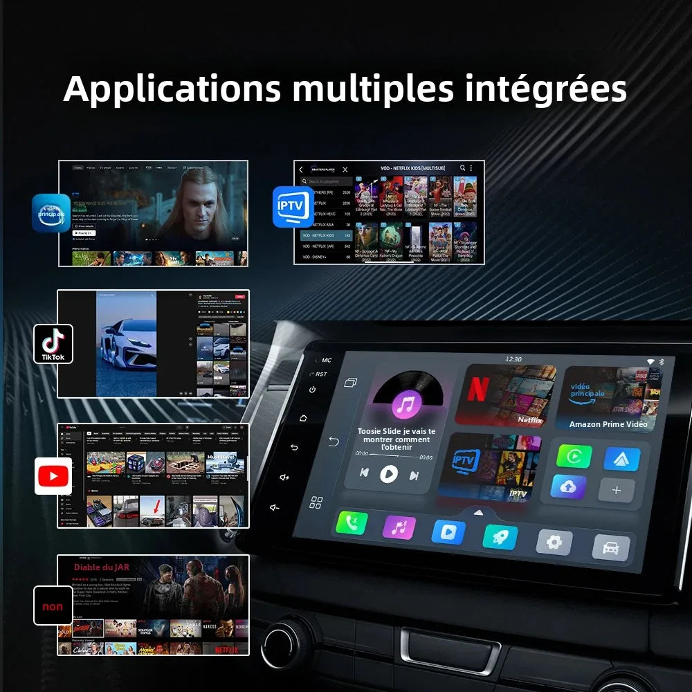 Boîtier CarPlay sans fil 3-en-1 | YouTube, Netflix, IPTV & Android Auto